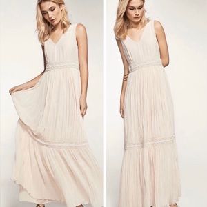 Massimo Dutti beaded beige maxi dress size 8 like new!!!!